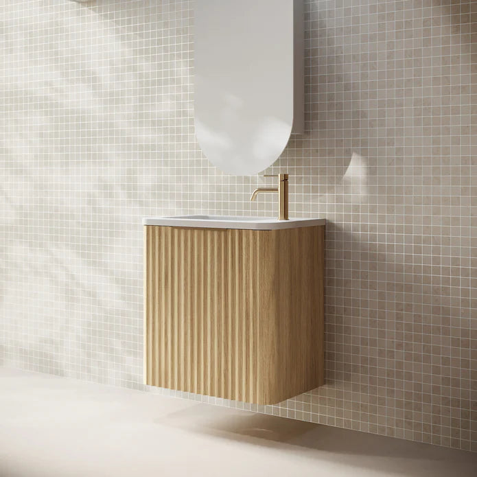 Cassa Designs Gravity 500mm Small Space Wall Hung Vanity Natural Oak