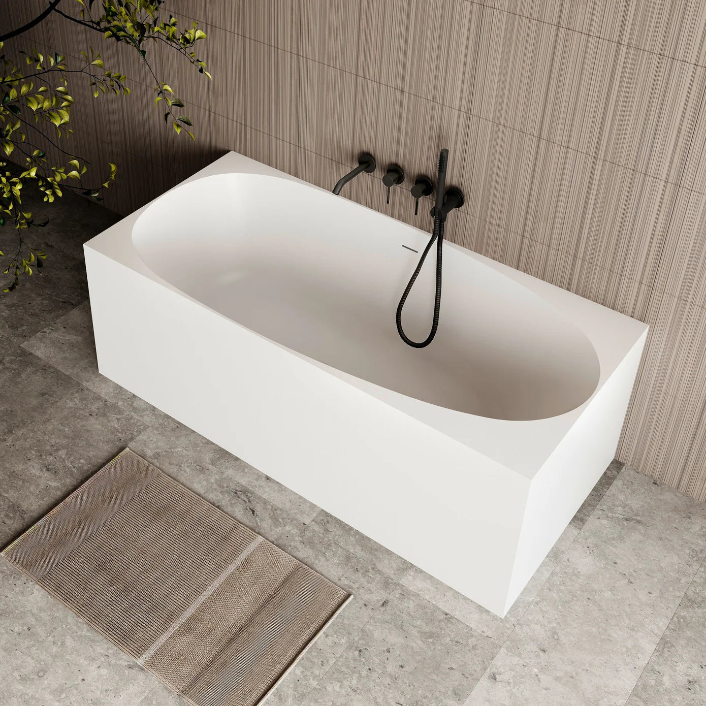 Cassa Design Multi Corner Back To Wall Freestanding Bath Gloss White