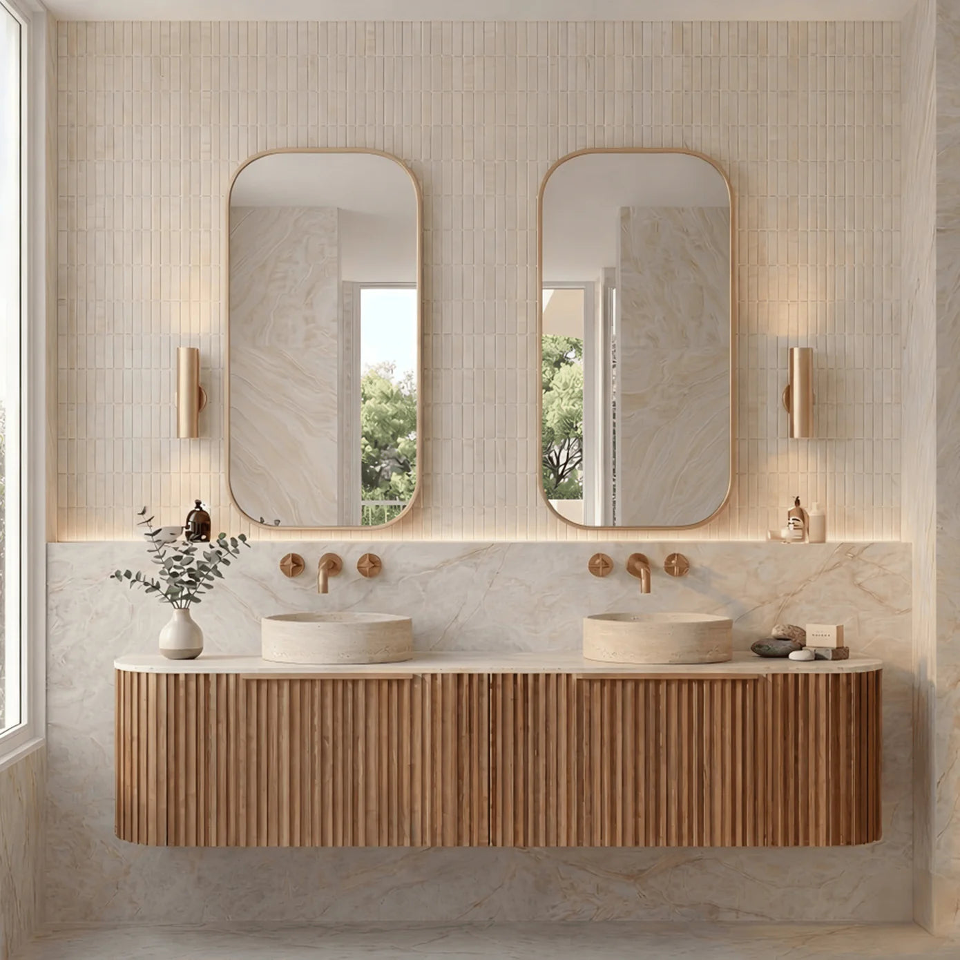 Cassa Design Rec 450mm Framed Shaving Cabinet Brushed Gold