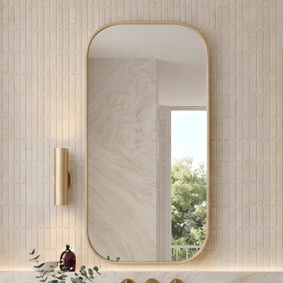 Cassa Design Rec 450mm Framed Shaving Cabinet Brushed Gold