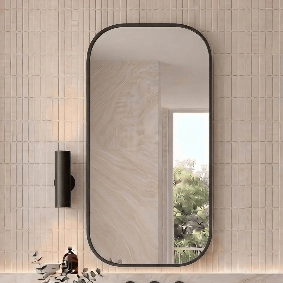 Cassa Design Rec 450mm Framed Shaving Cabinet Matte Black