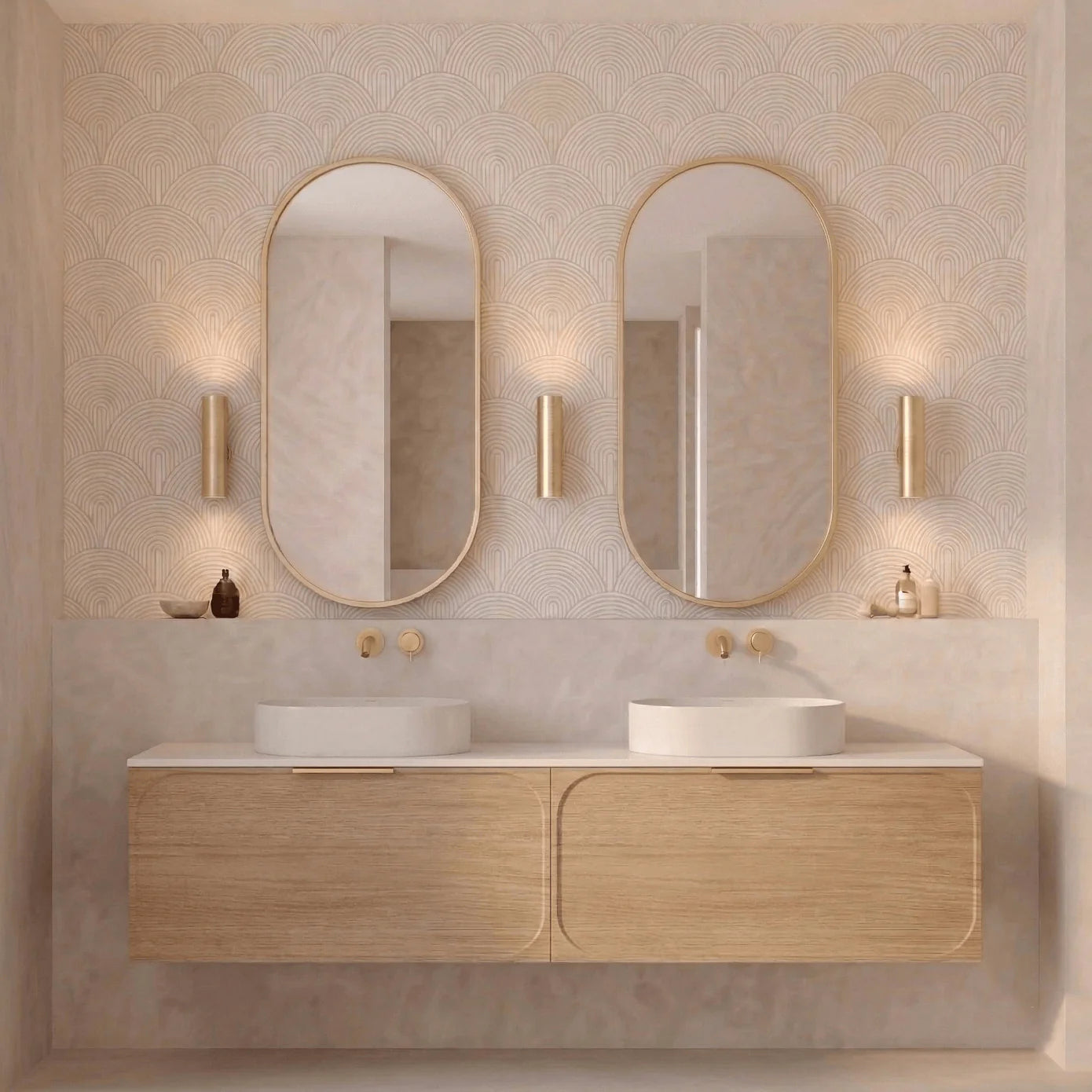 Cassa Design Elli Pill 450mm Framed Shaving Cabinet Brushed Gold