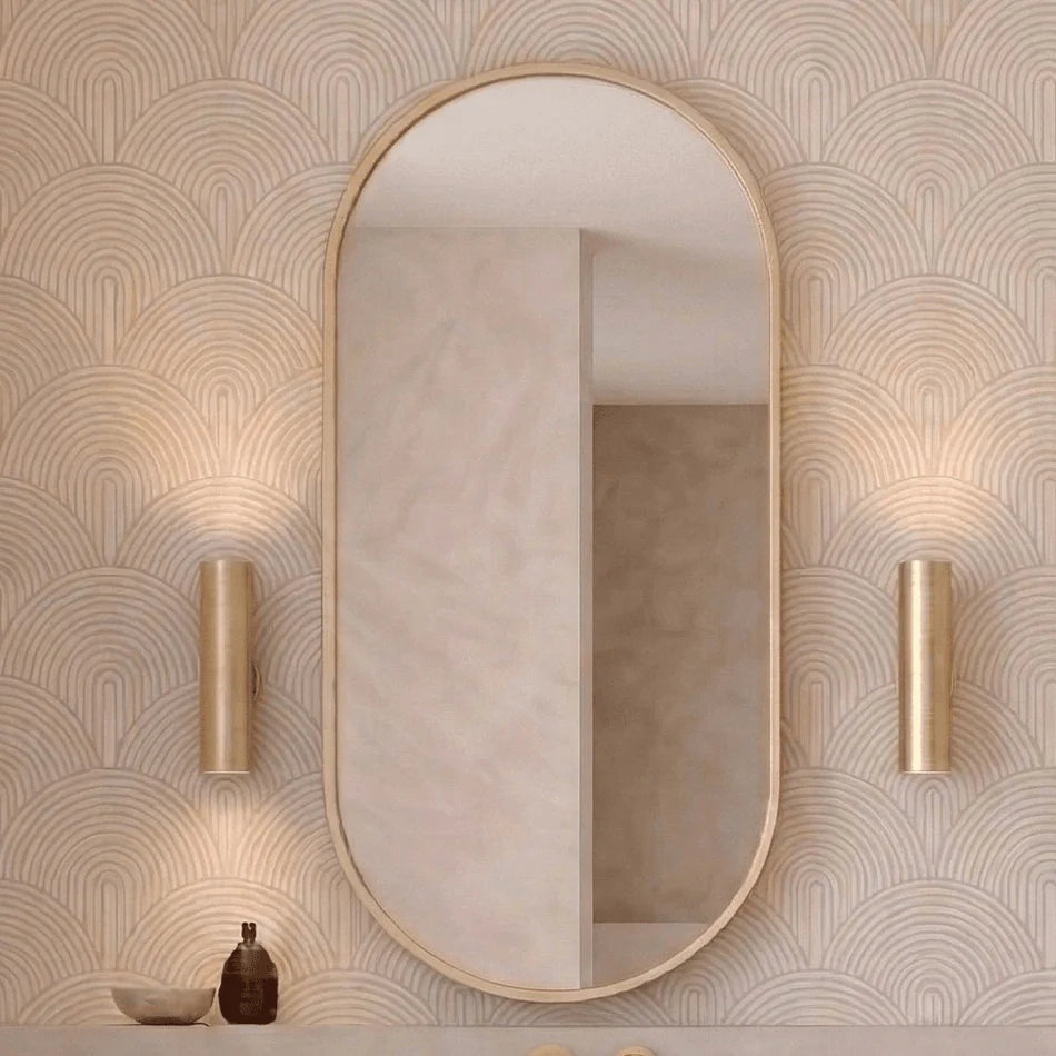Cassa Design Elli Pill 450mm Framed Shaving Cabinet Brushed Gold