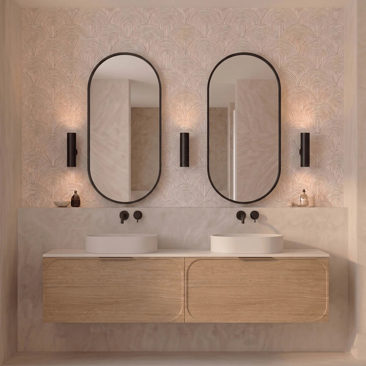 Cassa Design Elli Pill 450mm Framed Shaving Cabinet Matte Black