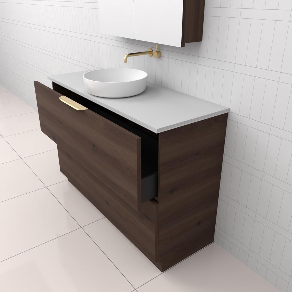 Fifth Avenue Celeste Duo Chestnut Floor Mounted Vanity