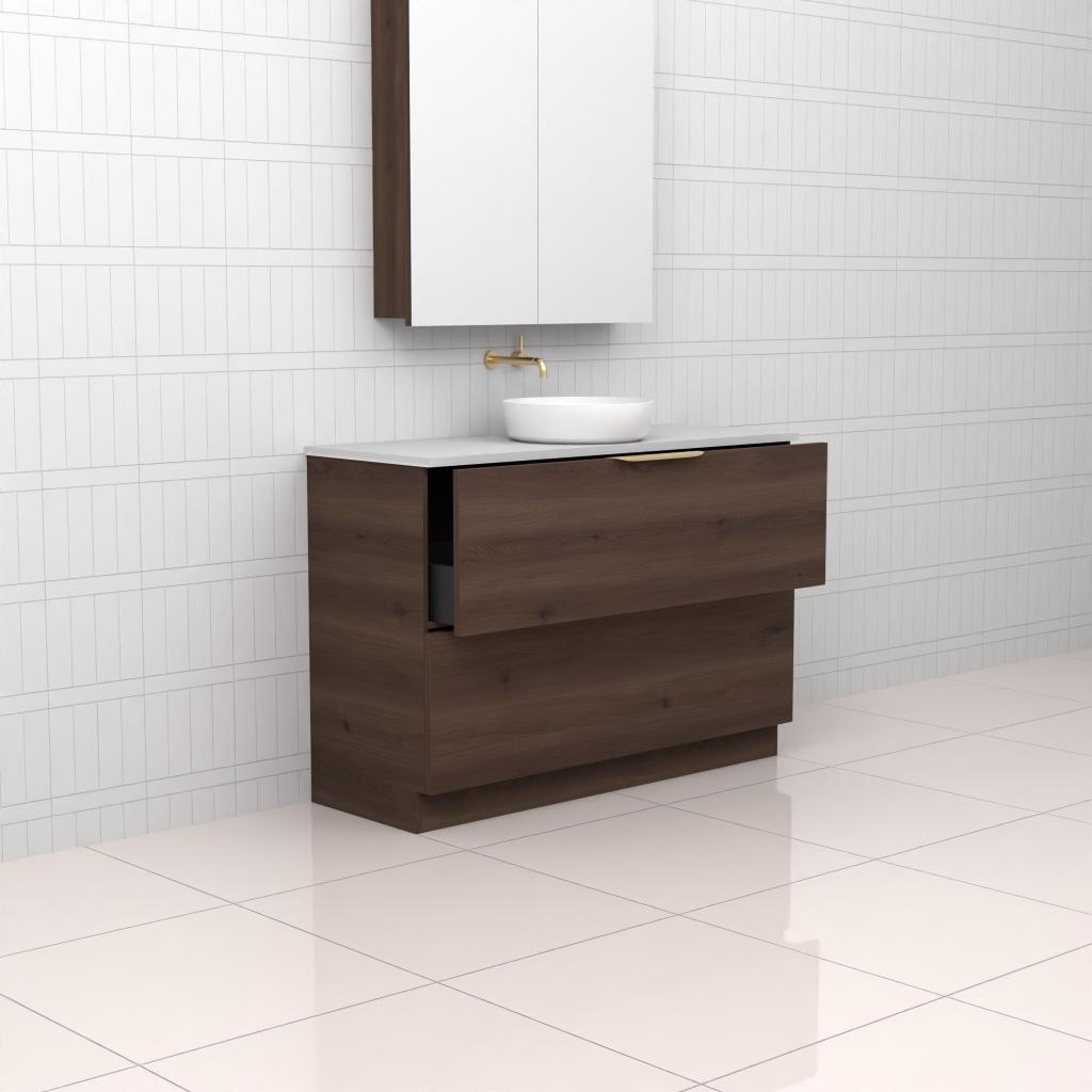 Fifth Avenue Celeste Duo Chestnut Floor Mounted Vanity