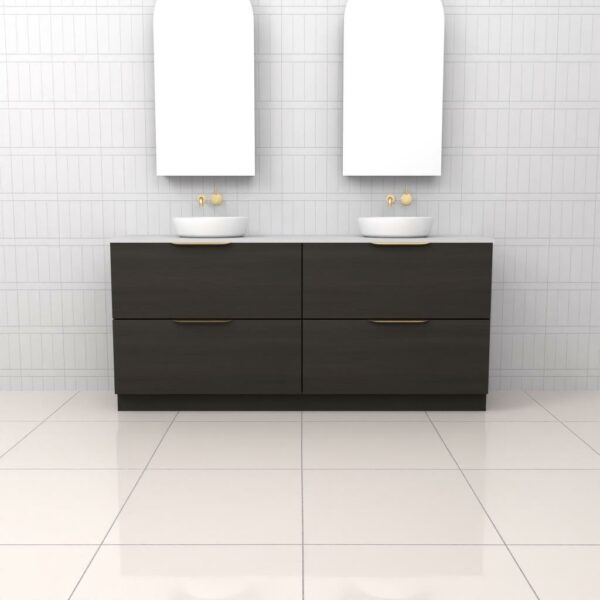 Fifth Avenue Celeste Duo Smoked Onyx Floor Mounted Vanity