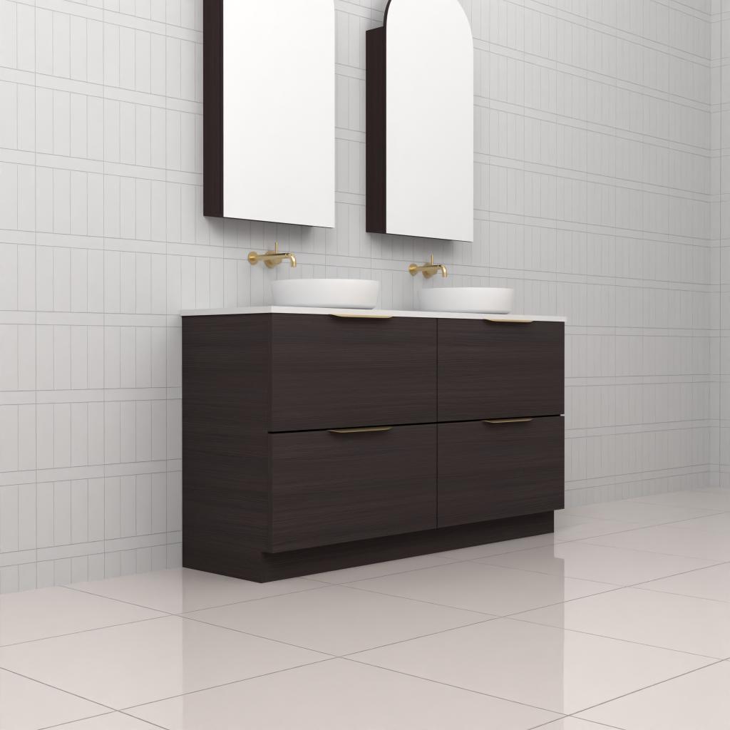 Fifth Avenue Celeste Duo Espresso Oak Floor Mounted Vanity