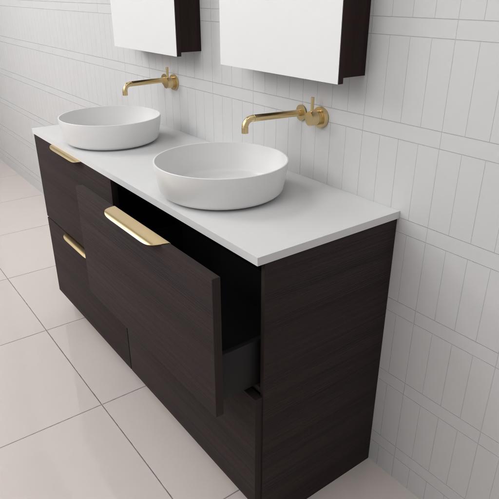 Fifth Avenue Celeste Duo Espresso Oak Floor Mounted Vanity