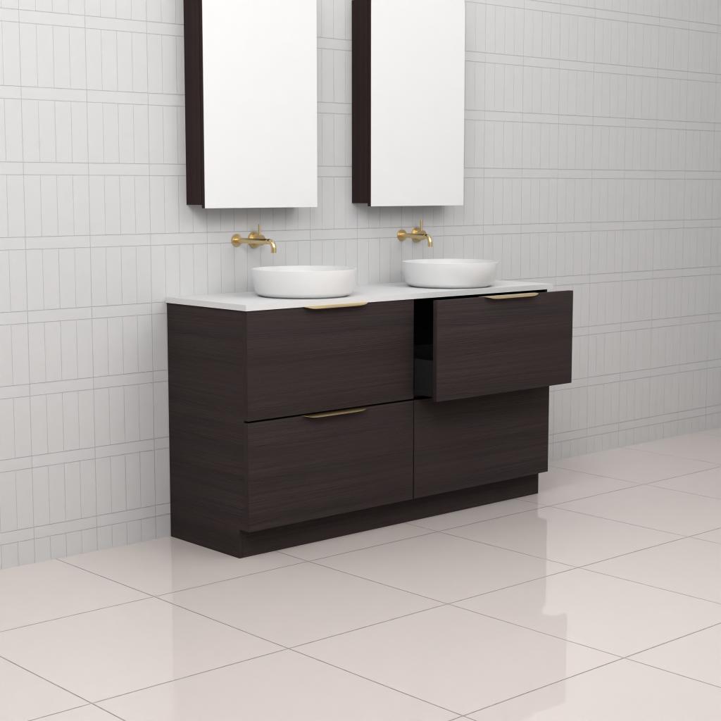 Fifth Avenue Celeste Duo Espresso Oak Floor Mounted Vanity