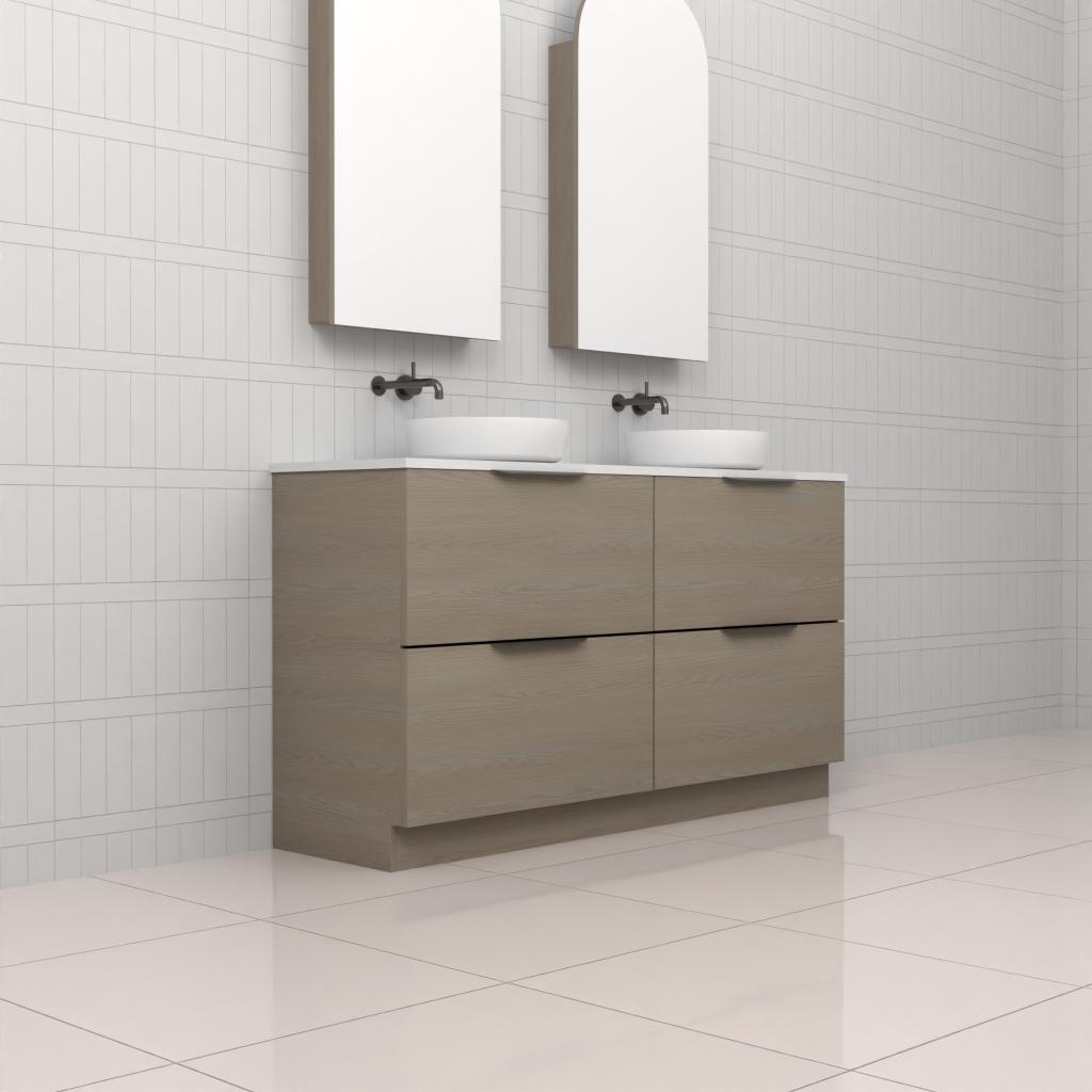 Fifth Avenue Celeste Duo Smoked Ash Floor Mounted Vanity