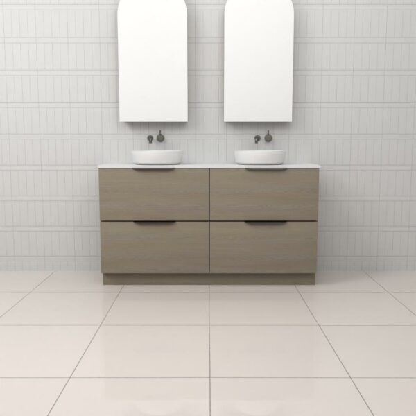 Fifth Avenue Celeste Duo Smoked Ash Floor Mounted Vanity