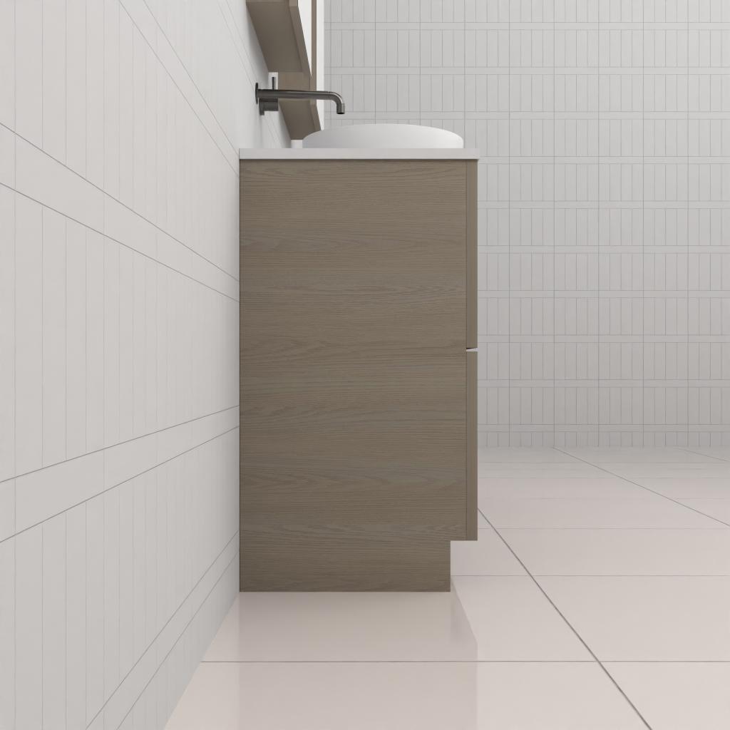 Fifth Avenue Celeste Duo Smoked Ash Floor Mounted Vanity
