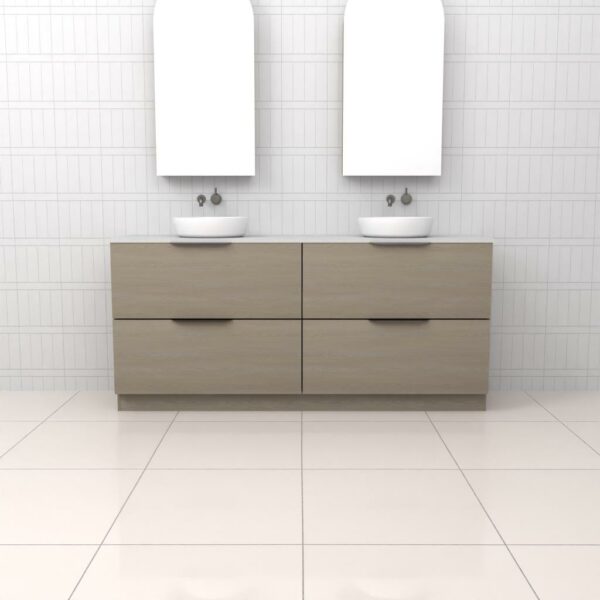 Fifth Avenue Celeste Duo Smoked Ash Floor Mounted Vanity