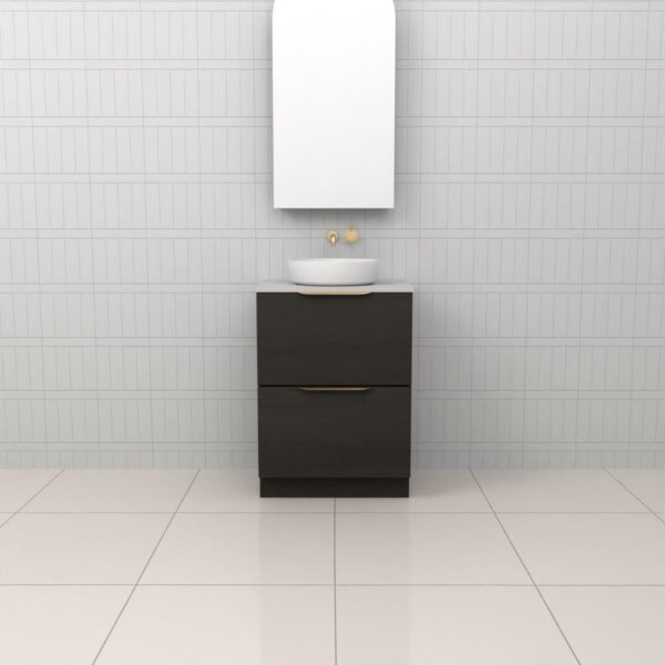 Fifth Avenue Celeste Duo Smoked Onyx Floor Mounted Vanity
