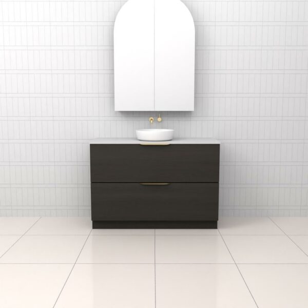 Fifth Avenue Celeste Duo Smoked Onyx Floor Mounted Vanity