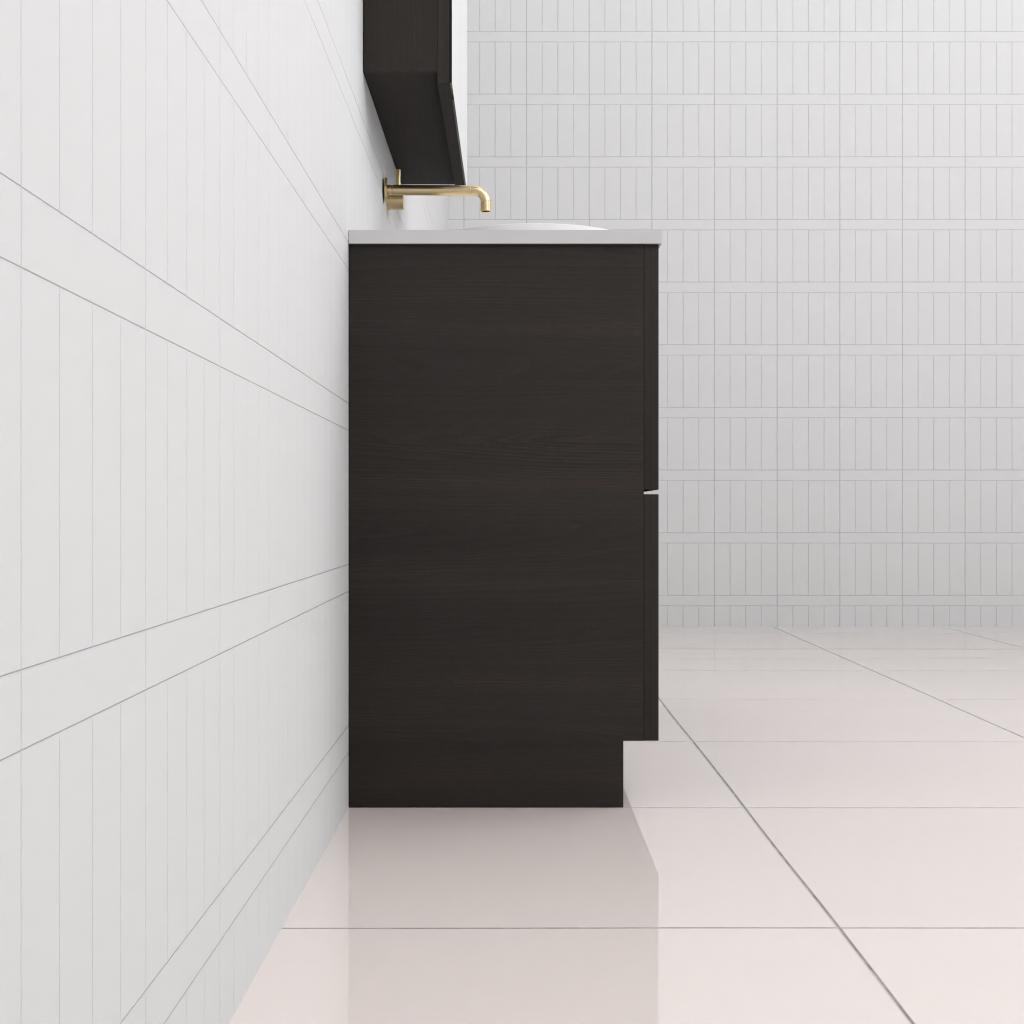 Fifth Avenue Celeste Duo Smoked Onyx Floor Mounted Vanity