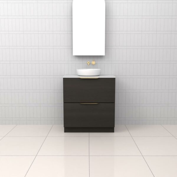 Fifth Avenue Celeste Duo Smoked Onyx Floor Mounted Vanity