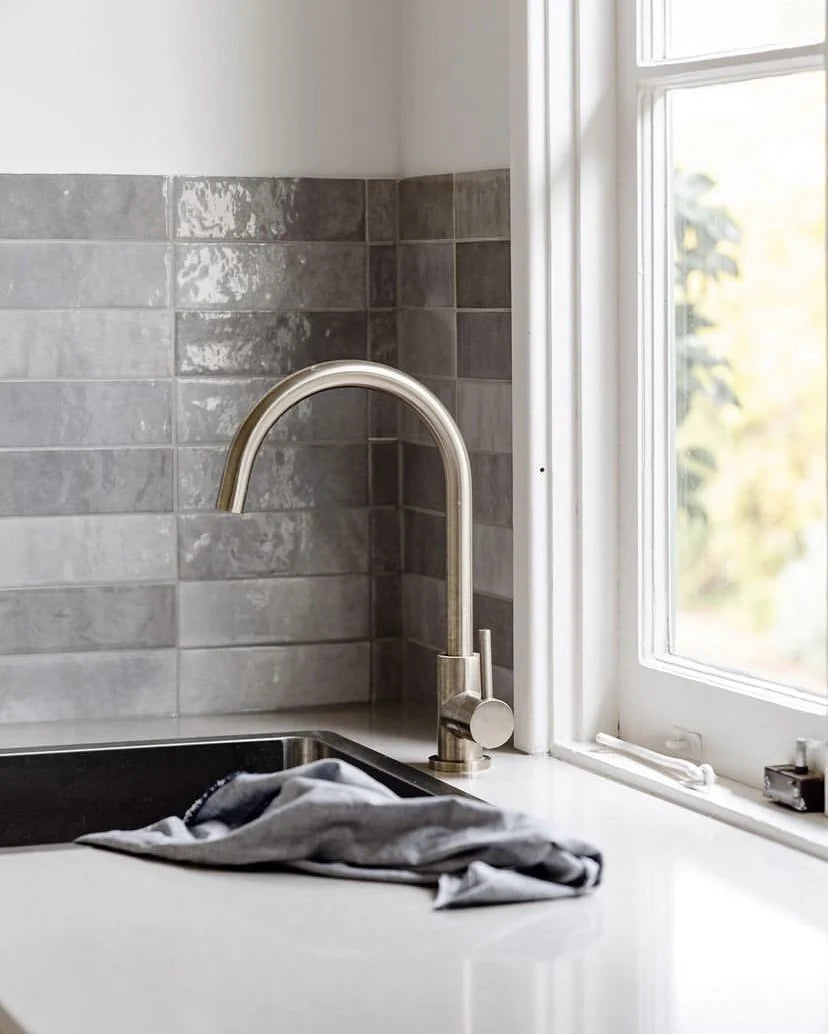 Meir Round Kitchen Mixer Tap - Brushed Nickel