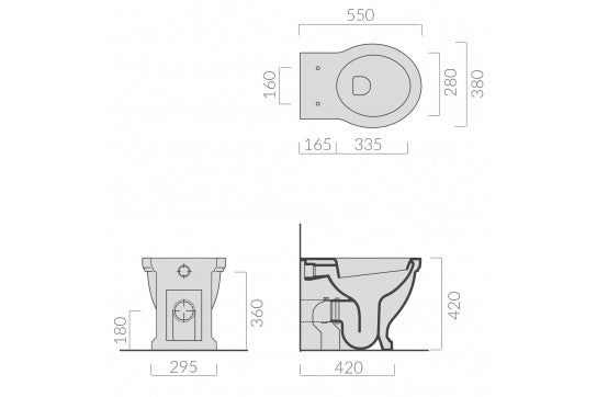 Claremont Floor Mounted Pan With Soft Close Seat
