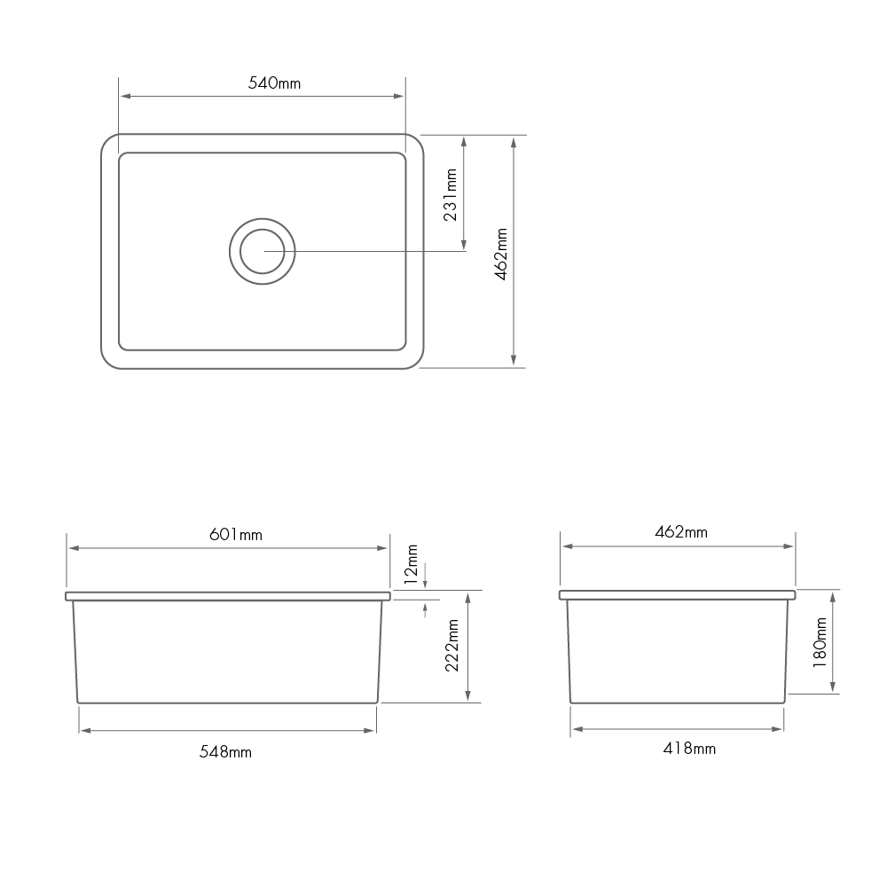 Turner Hastings Cuisine 60 x 46 Inset / Undermount Fine Fireclay Gloss White Sink