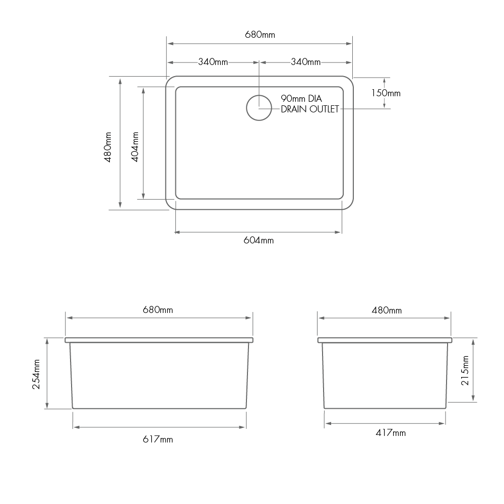 Cuisine 68 x 48 Fireclay Sink