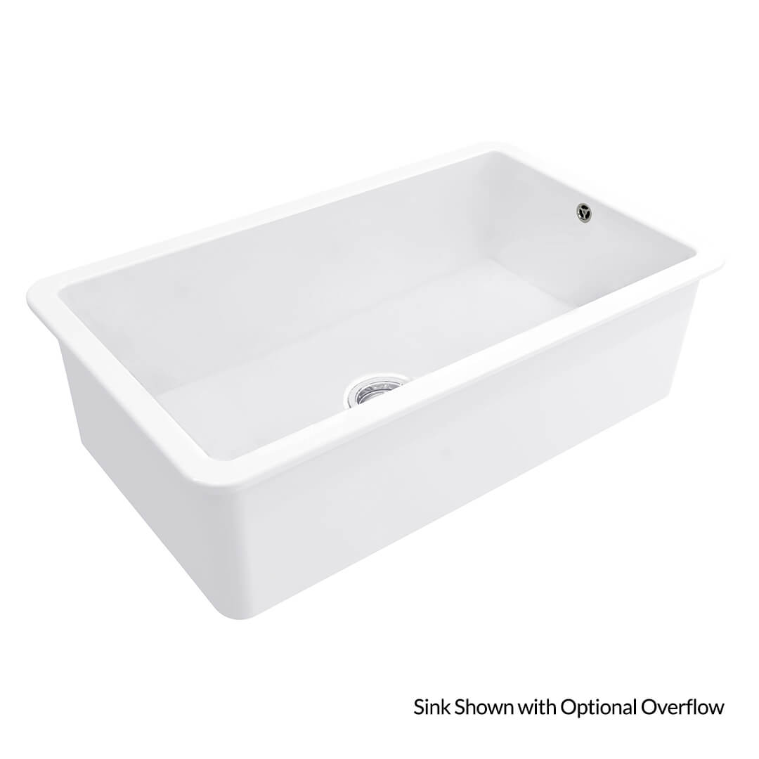 Turner Hastings Cuisine 81 x 48 Inset / Undermount Fine Fireclay Matte White Sink