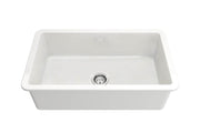 Turner Hastings Cuisine 81 x 48 Inset / Undermount Fine Fireclay Matte White Sink