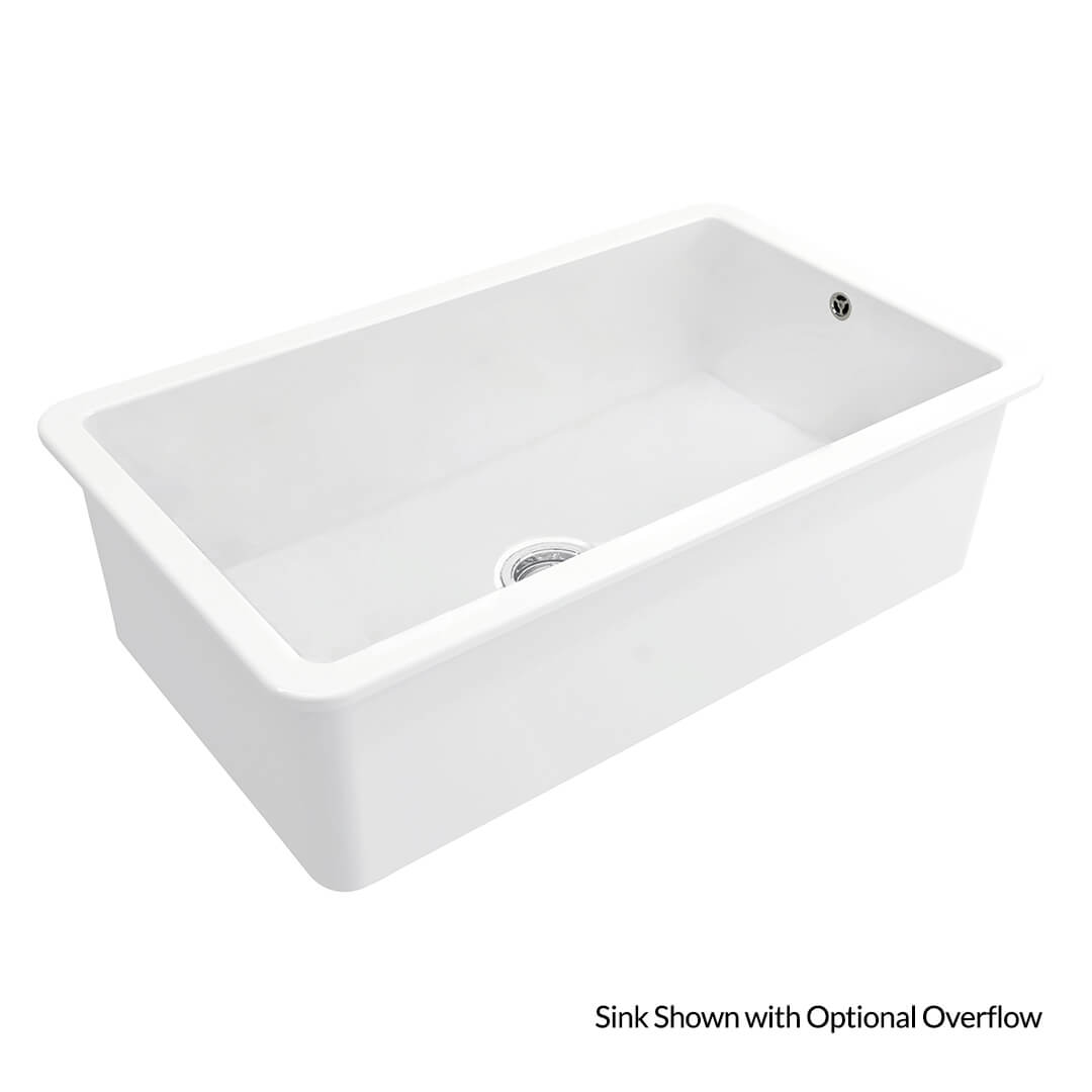 Turner Hastings Cuisine 81 x 48 Inset / Undermount Fine Fireclay Gloss White Sink