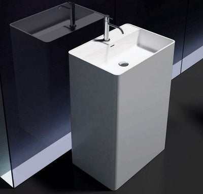 Pietra Bianca Cube Freestanding Pedestal Basins