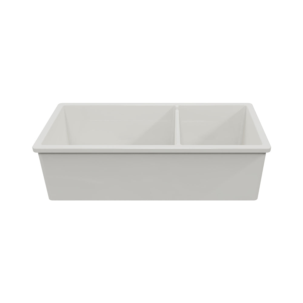 Turner Hastings Cuisine 93 x 48 One and a Half Bowl Inset / Undermount Fine Fireclay Matte White Sink