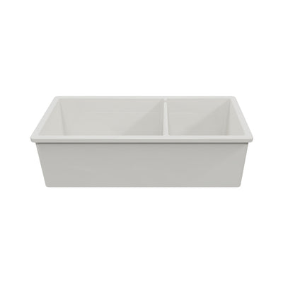Turner Hastings Cuisine 93 x 48 One and a Half Bowl Inset / Undermount Fine Fireclay Matte White Sink