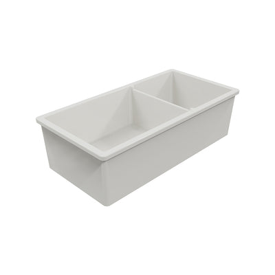 Turner Hastings Cuisine 93 x 48 One and a Half Bowl Inset / Undermount Fine Fireclay Matte White Sink