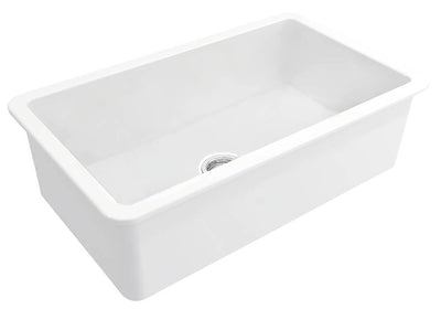 Turner Hastings Cuisine 81 x 48 Inset / Undermount Fine Fireclay Gloss White Sink