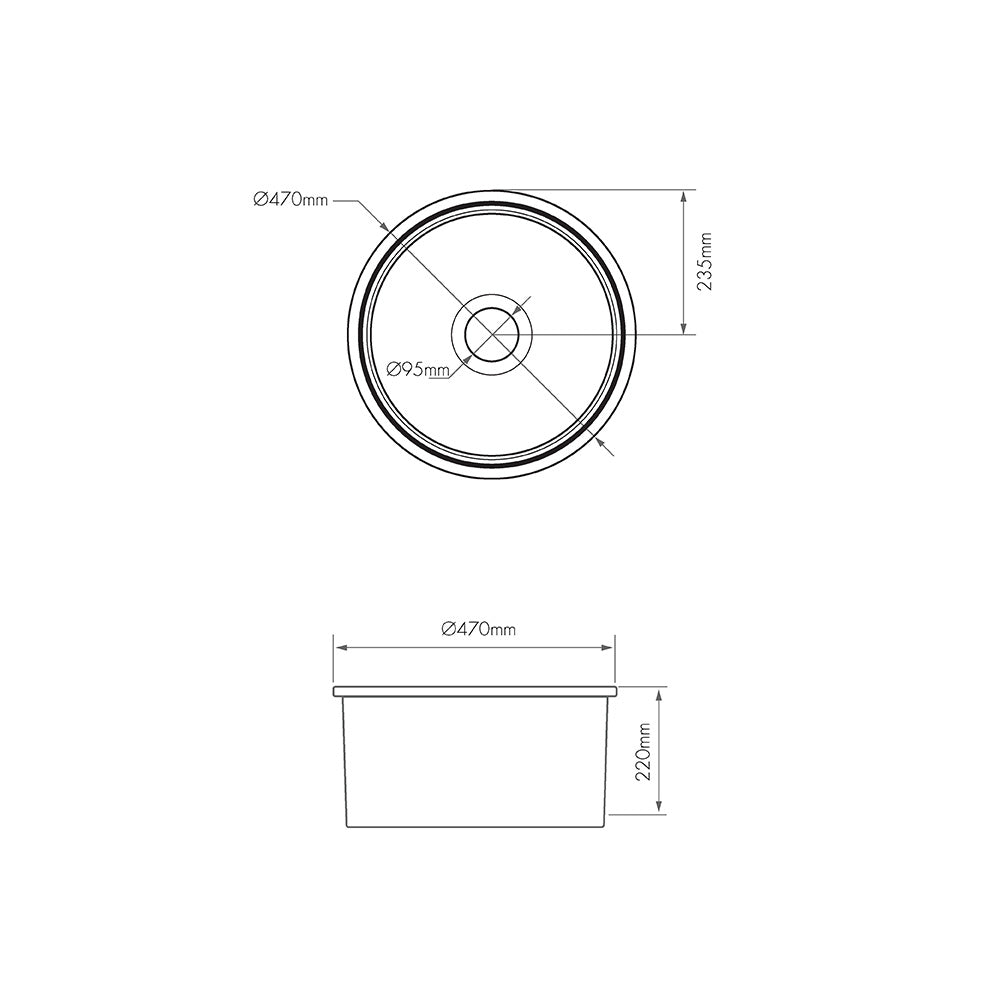 Turner Hastings Cuisine Round 47 Inset / Undermount Fine Fireclay Matte White Sink