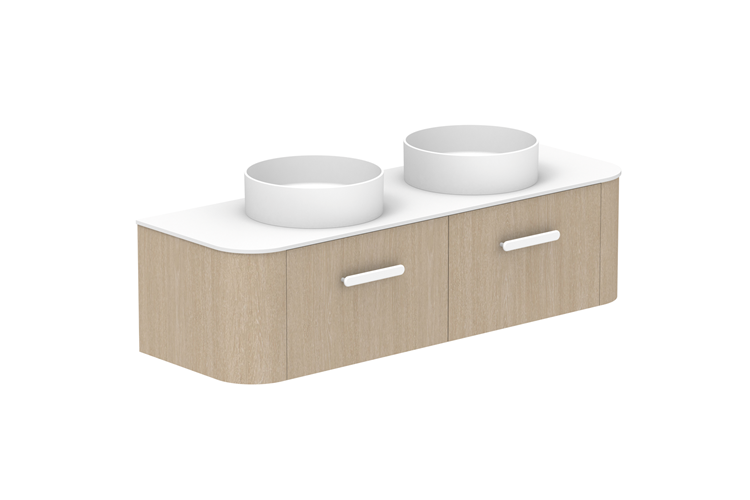 Adp Surry Curved Wall Hung Vanity Durasein Benchtop