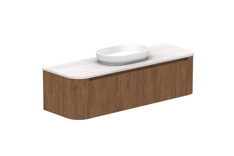 ADP Surry Curved Wall Hung Vanity Cherry Pie Benchtop