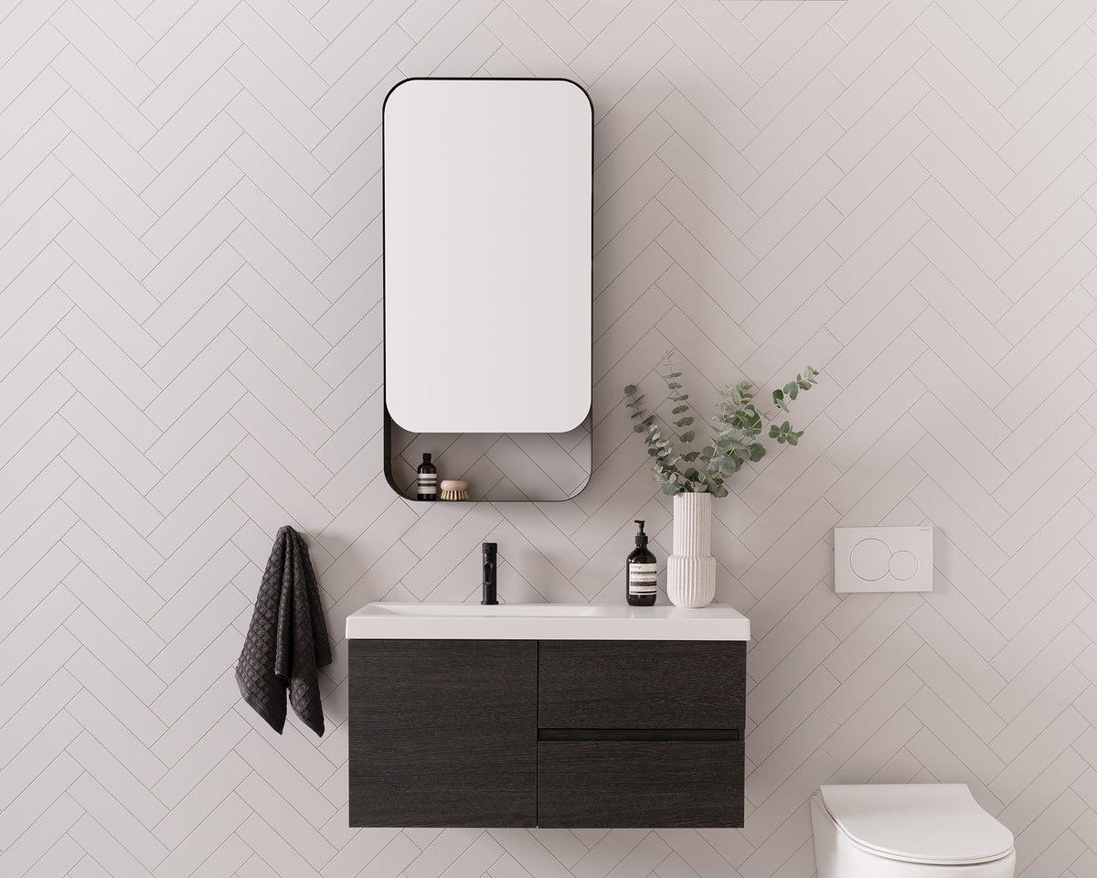 ADP Enzo Mirrored Cabinet in an ensuite