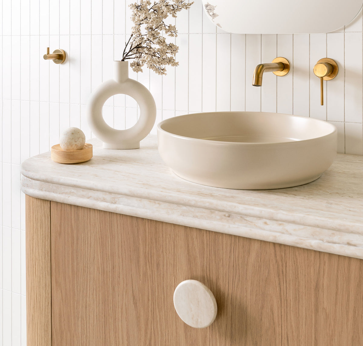 ADP Surry Curved Wall Hung Vanity handle detail