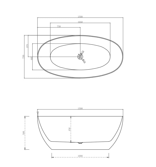 Cassa Designs Egg Shell Bathtub