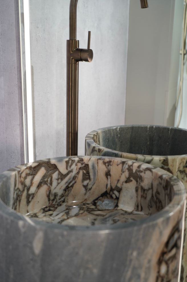 Zen Pedestal Basin Elephant White Marble
