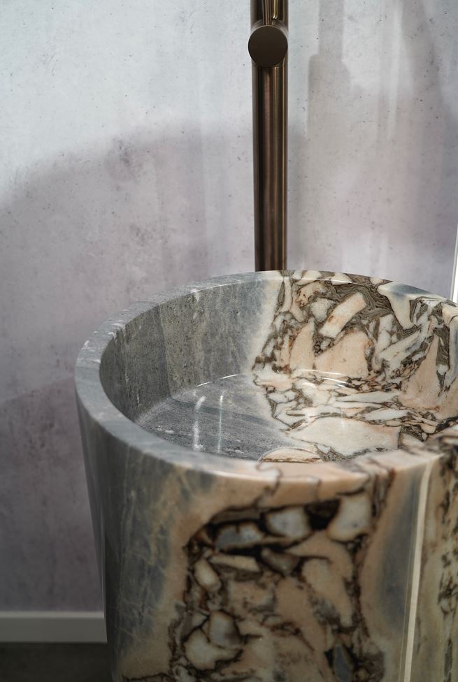 Zen Pedestal Basin Elephant White Marble