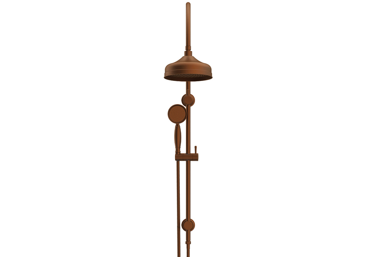 ADP Eternal Gooseneck Twin Shower Set Brushed Copper front view