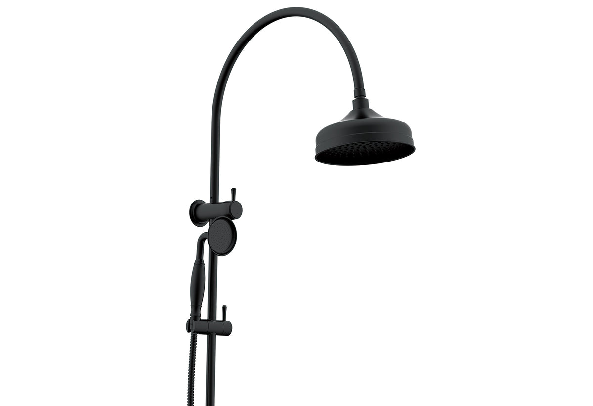 ADP Eternal Gooseneck Twin Shower Set Matte Black