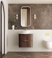 Otti Havana Fluted Wall Hung Vanity Unit Sable Walnut