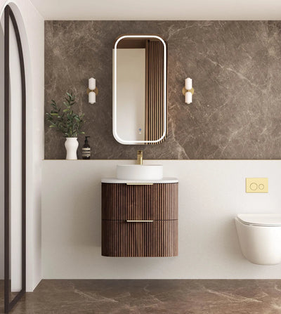 Otti Havana Fluted Wall Hung Vanity Unit Sable Walnut