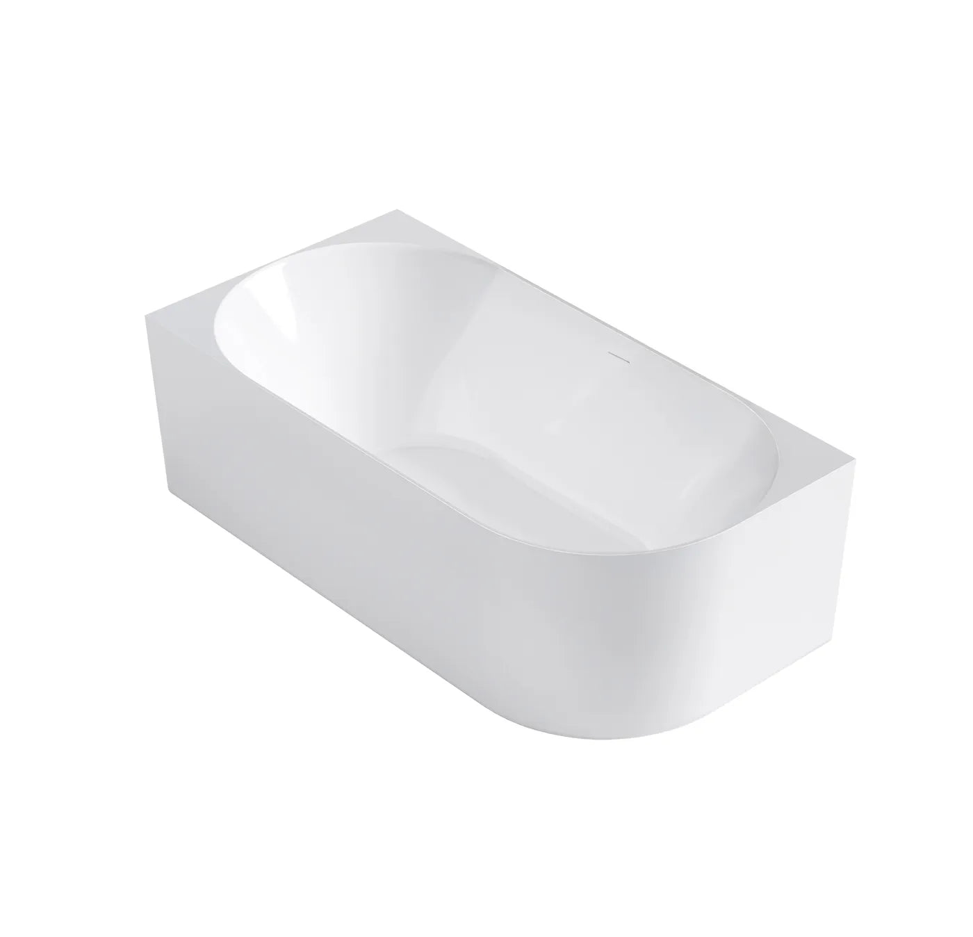 Otti Attica Celine Left Corner 1500 Matte White Bath with Overflow