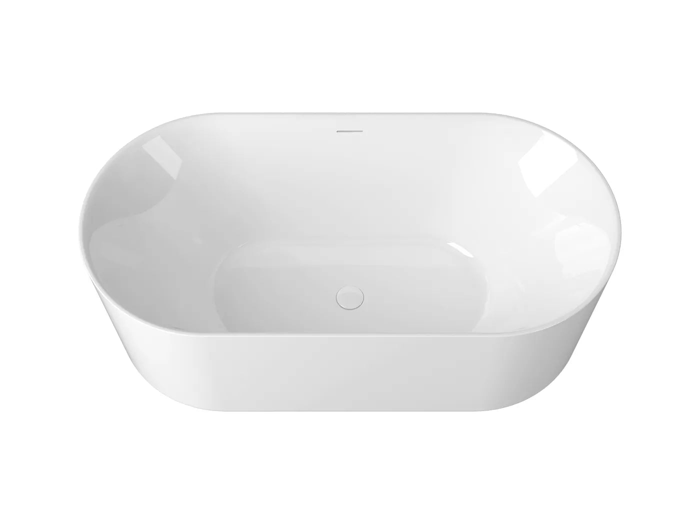 Otti Attica Celine Freestanding 1500 Gloss White Bath with Overflow