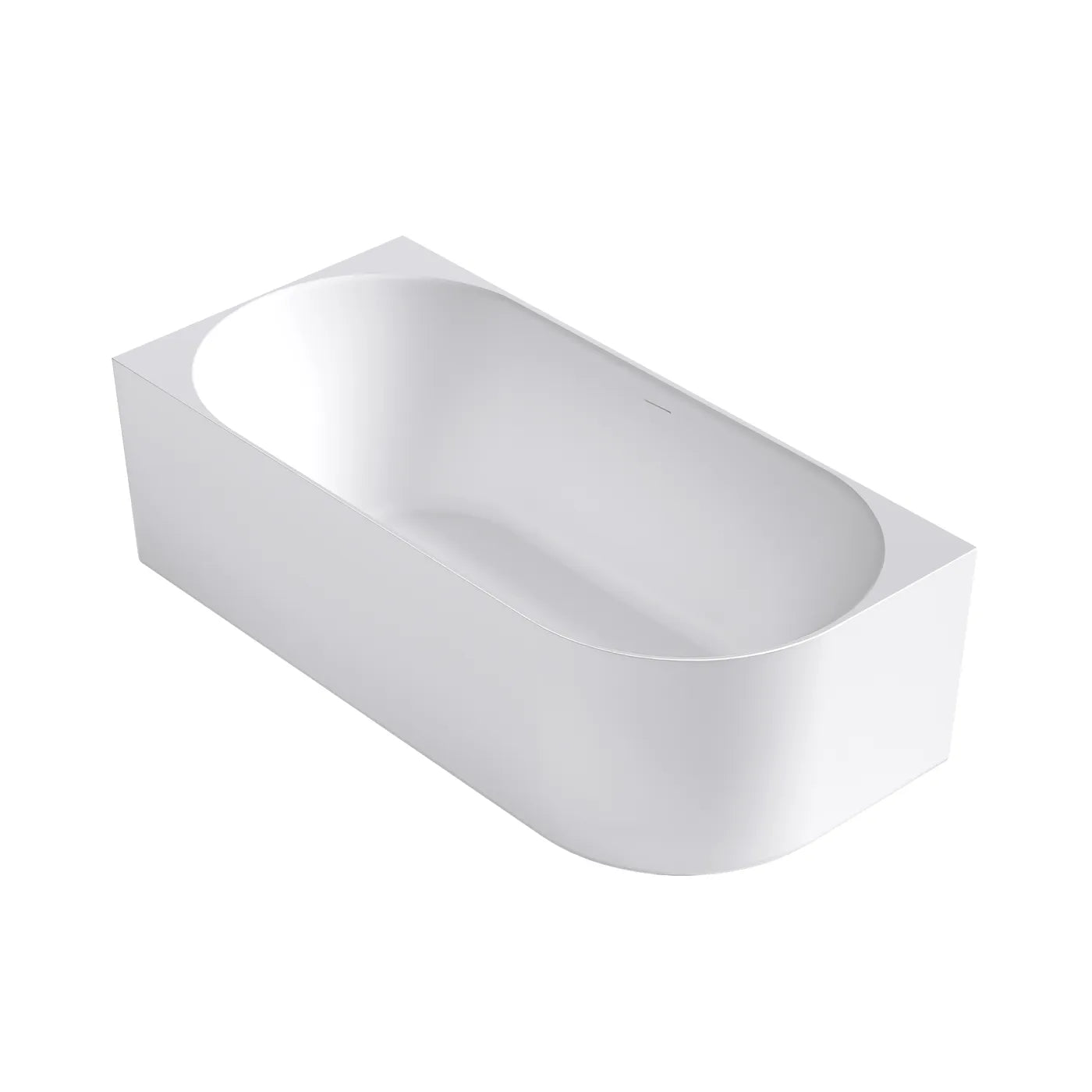 Otti Attica Celine Left Corner 1700 Matte White Bath with Overflow Attica