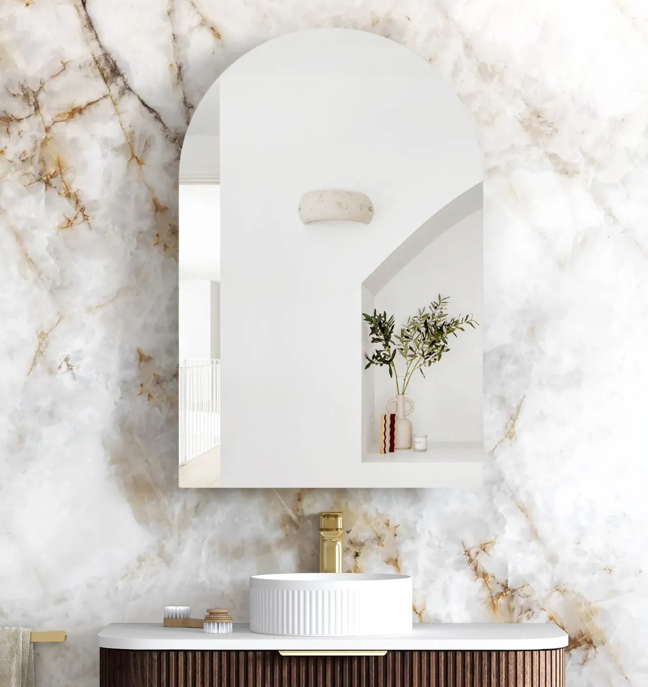 Otti Archie 900mm Sable Walnut Shaving Cabinet